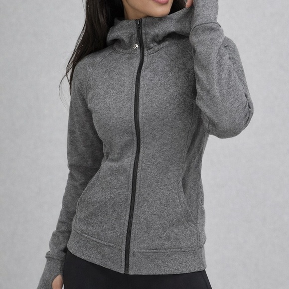 lululemon athletica Tops - Lululemon full zip scuba hoodie heathered grey